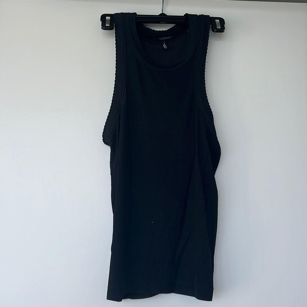 Scotch & Soda Black Jersey Rib Tank, Size M
